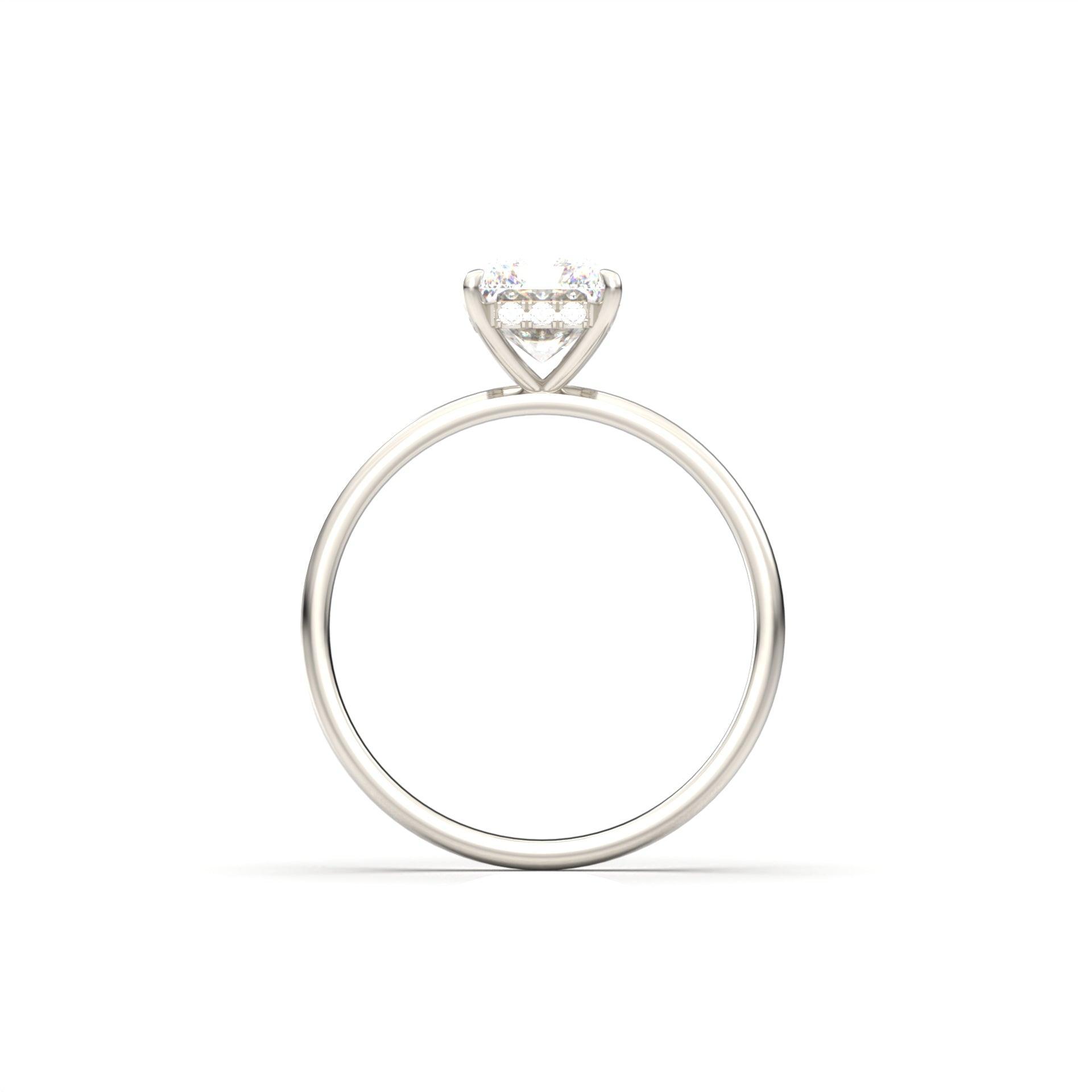 Radiant Cut Solitaire 4 Claw With Hidden Halo - moissaniteengagementrings
