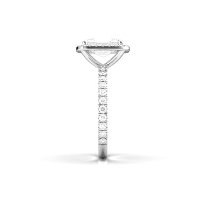 Radiant Halo Full Pavé Diamond Engagement Ring - Moissanite Engagement Rings