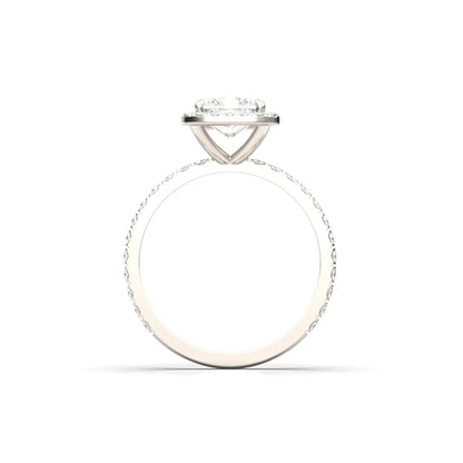 Radiant Halo Full Pavé Diamond Engagement Ring - Moissanite Engagement Rings