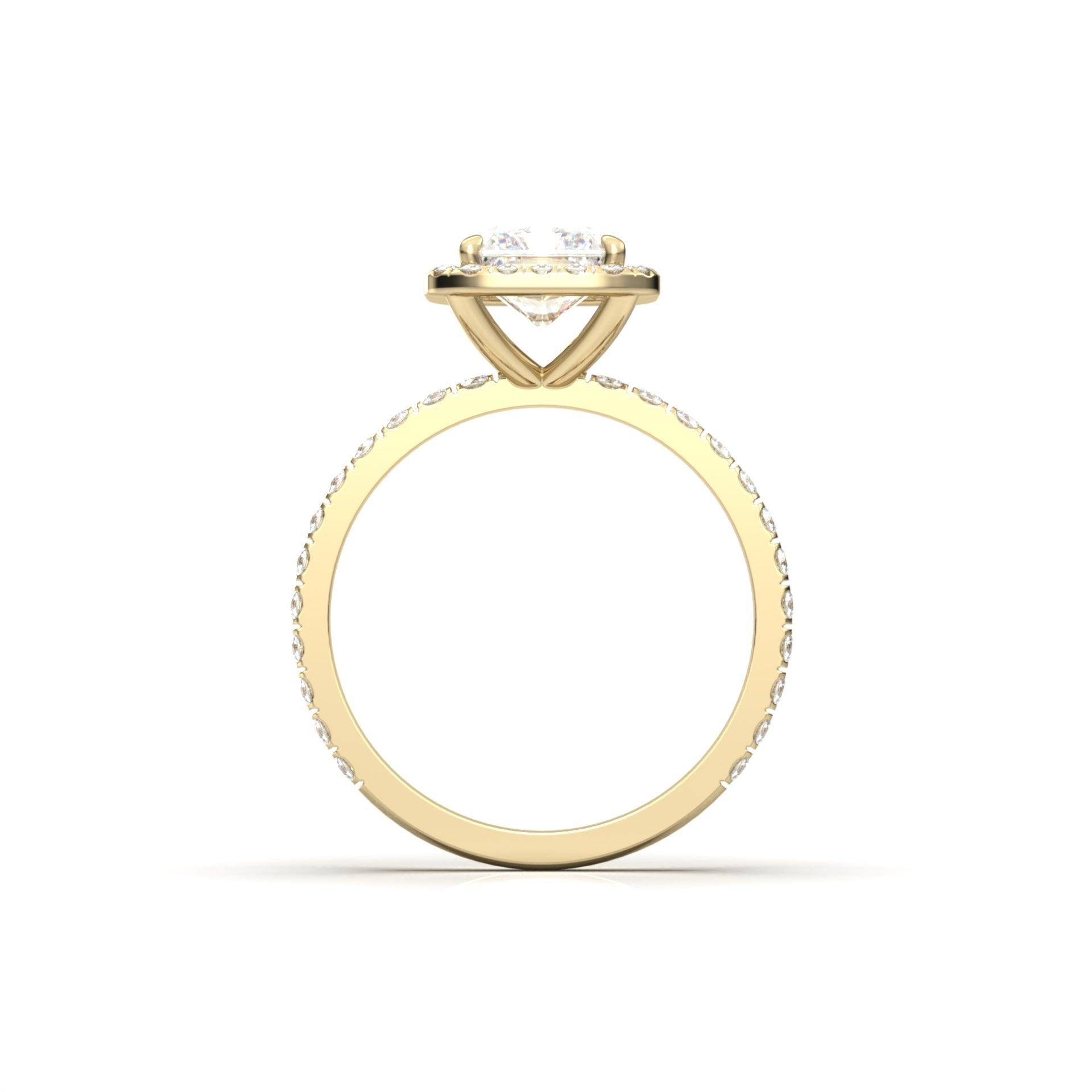 Radiant Halo Full Pavé Moissanite Engagement Ring - Moissanite Engagement Rings