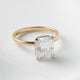 Radiant Hidden Halo Diamond Engagement Ring - Moissanite Engagement Rings