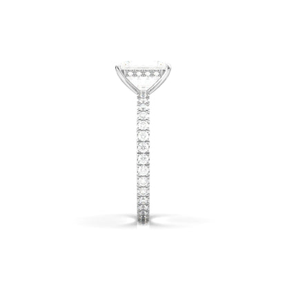Radiant Hidden Halo Full Pavé Diamond Engagement Ring - Moissanite Engagement Rings