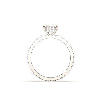 Radiant Hidden Halo Full Pavé Diamond Engagement Ring - Moissanite Engagement Rings