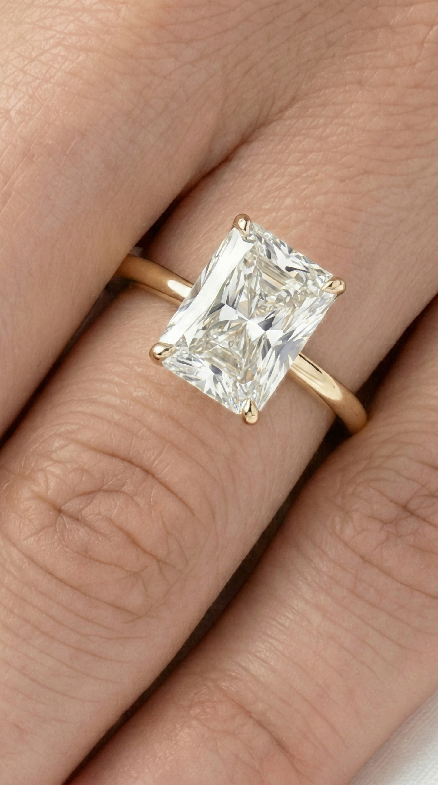 Radiant Solitaire Diamond Engagement Ring