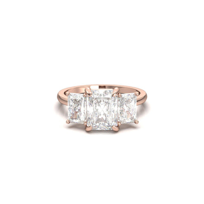 Radiant Trilogy Diamond Engagement Ring - Moissanite Engagement Rings