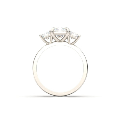 Radiant Trilogy Diamond Engagement Ring - Moissanite Engagement Rings