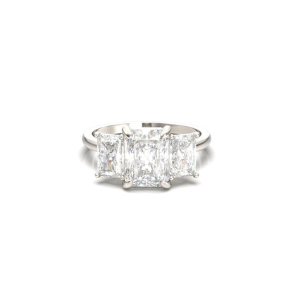 Radiant Trilogy Diamond Engagement Ring - Moissanite Engagement Rings
