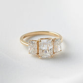 Radiant Trilogy Moissanite Engagement Ring: Timeless Design