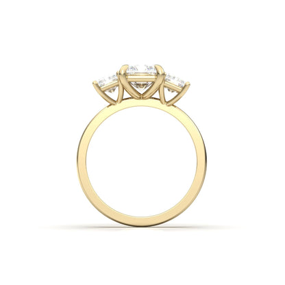 Radiant Trilogy Diamond Engagement Ring - Moissanite Engagement Rings