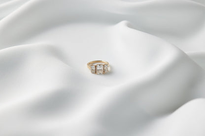 Radiant Trilogy Diamond Engagement Ring - Moissanite Engagement Rings