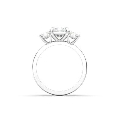 Radiant Trilogy Diamond Engagement Ring - Moissanite Engagement Rings
