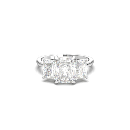 Radiant Trilogy Diamond Engagement Ring - Moissanite Engagement Rings