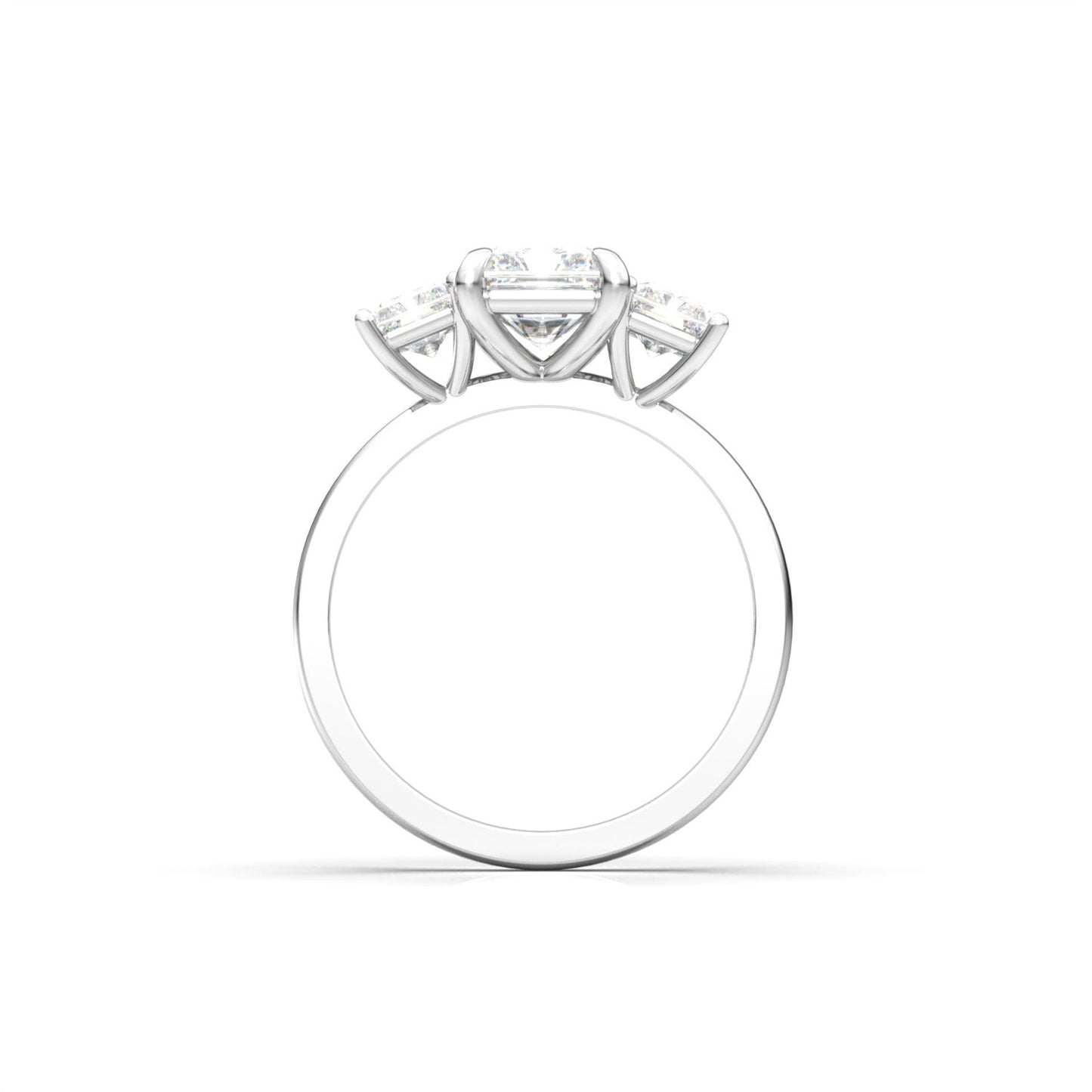 Radiant Trilogy Moissanite Engagement Ring - Moissanite Engagement Rings