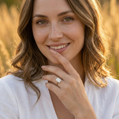 Radiant White Gold Solitaire Moissanite Engagement Ring - Moissanite Engagement Rings