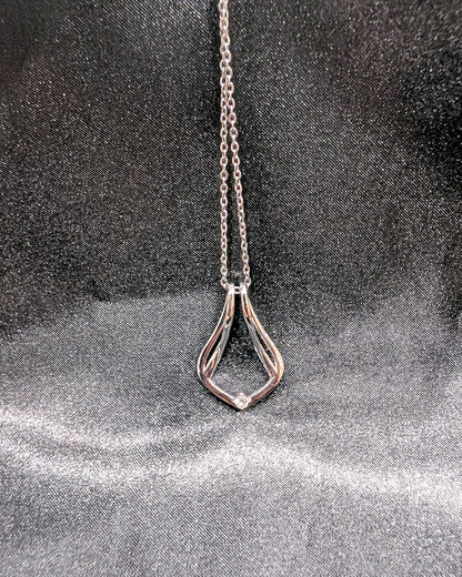Silver Ring Holder Necklace pendant, empty