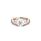 Round 4 Claw With Triple Marquise Accent Stones Moissanite Engagement Ring - moissaniteengagementrings