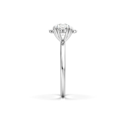Round Accent Stones Diamond Engagement Ring - Moissanite Engagement Rings