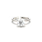 moissanite, round cut solitaire, platinum band, engagement ring | Moissanite Engagement Rings 