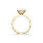 moissanite, round cut solitaire, gold band, engagement ring | Moissanite Engagement Rings 