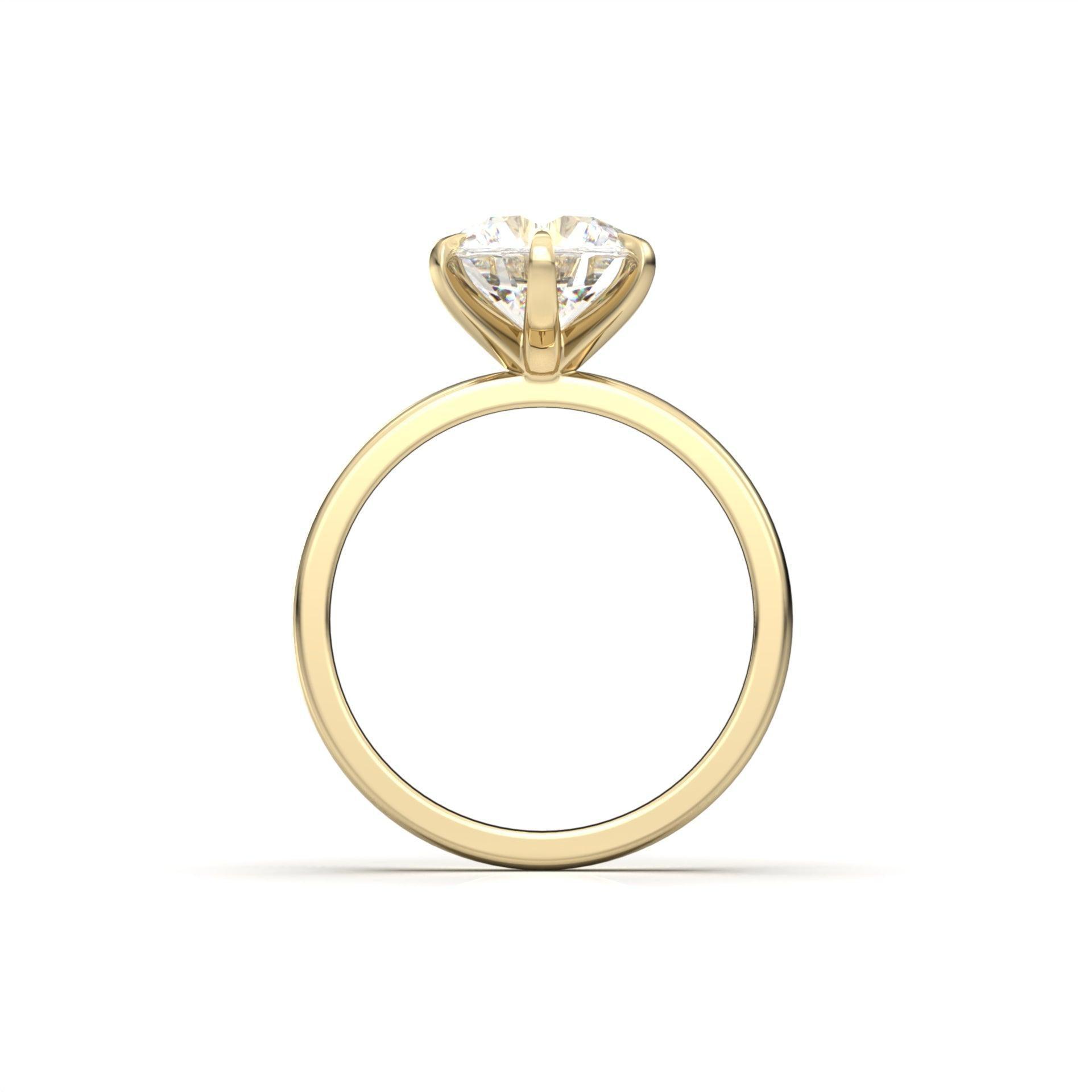 moissanite, round cut solitaire, gold band, engagement ring | Moissanite Engagement Rings 