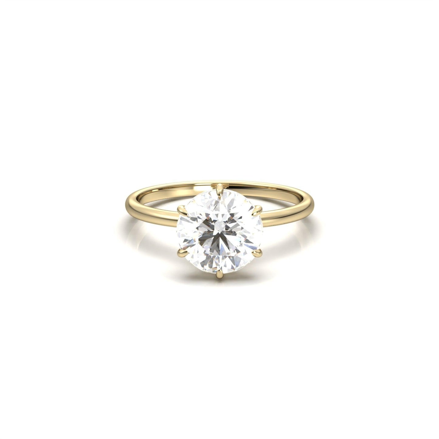 Round Cut Solitaire 6 Claw Setting - moissaniteengagementrings