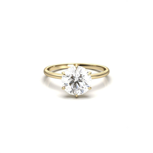 Round Cut Solitaire 6 Claw Setting - moissaniteengagementrings