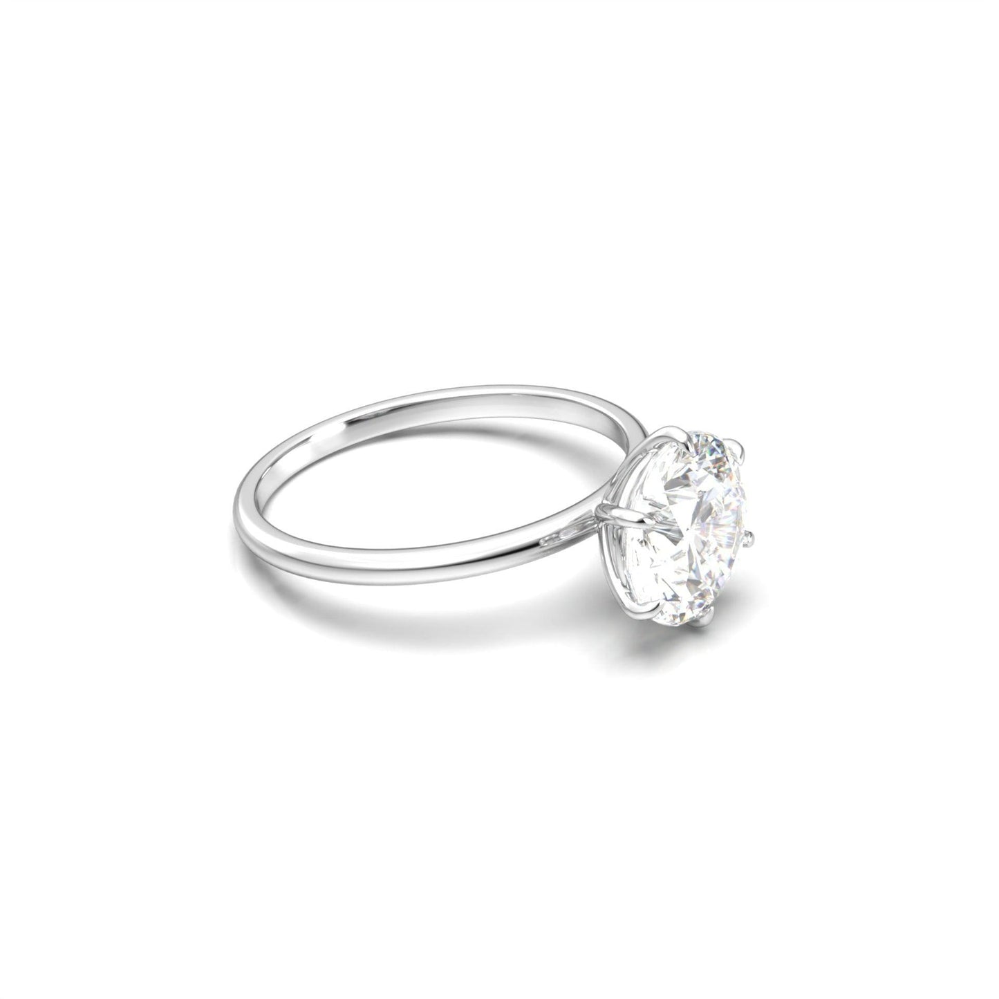 Round Cut Solitaire 6 Claw Setting - moissaniteengagementrings