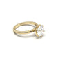 moissanite, round cut solitaire, gold band, side view, engagement ring | Moissanite Engagement Rings 