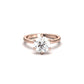 moissanite, round cut solitaire, rose gold band, engagement ring | Moissanite Engagement Rings 