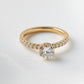 Round Half Pavè & Hidden Halo Moissanite Engagement Ring - Ready To Ship - Moissanite Engagement Rings