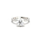 Round Half Pavé Moissanite Engagement Ring - Moissanite Engagement Rings