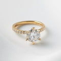 Olivia — Round Half Pavé Moissanite Engagement Ring - Ready To Ship