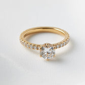 Luna: Round Hidden Halo Full Pavé Moissanite Engagement Ring
