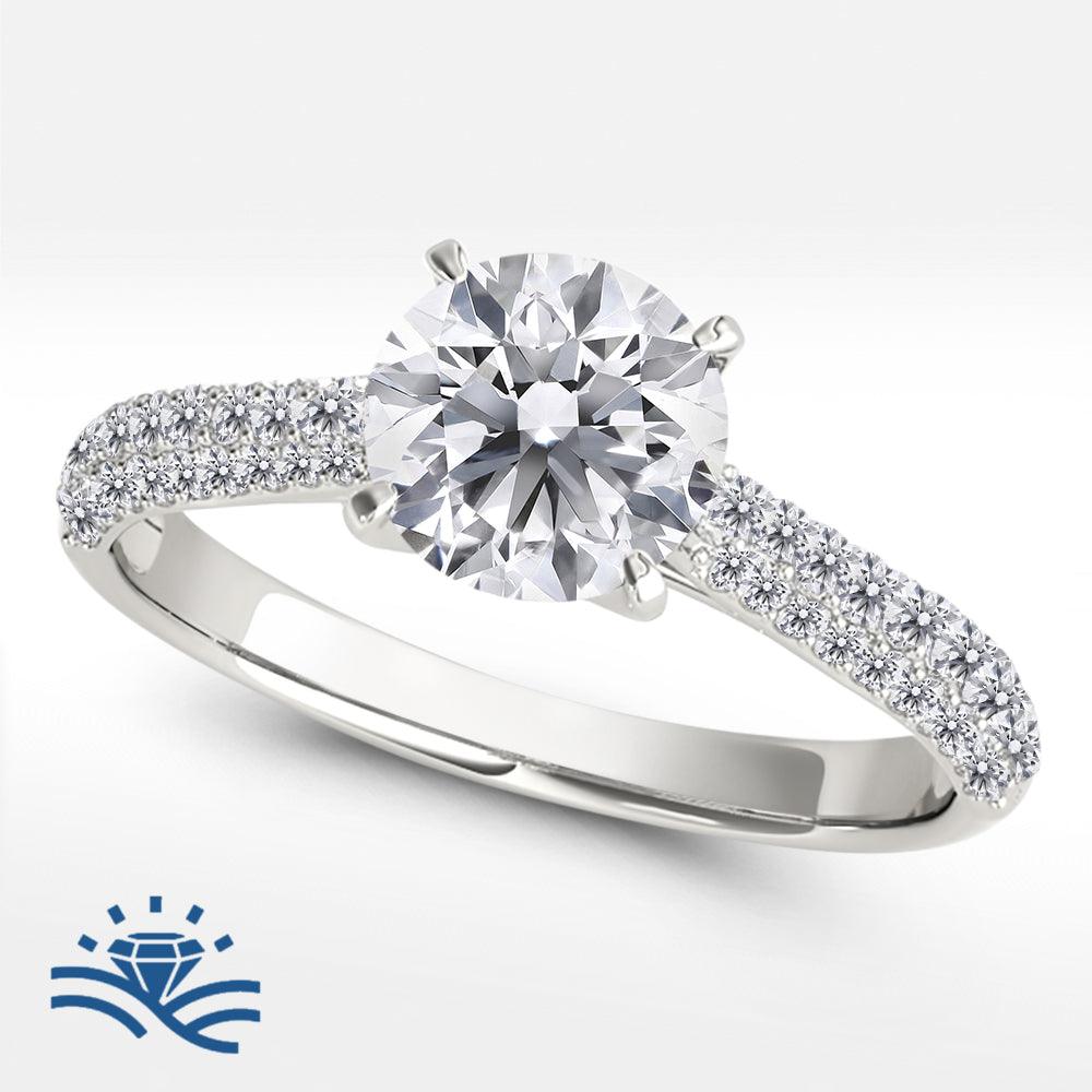 Round Micro-Pavé Moissanite Engagement Ring - Moissanite Engagement Rings