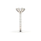 Round Solitaire 6 Claw Half Pavé Moissanite Ring - Moissanite Engagement Rings