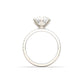 Round Solitaire 6 Claw Half Pavé Moissanite Ring - Moissanite Engagement Rings