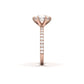 Round Solitaire 6 Claw Half Pavé Moissanite Ring - Moissanite Engagement Rings
