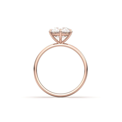 Round Solitaire 6 Claw Setting Moissanite Engagement Ring - Moissanite Engagement Rings