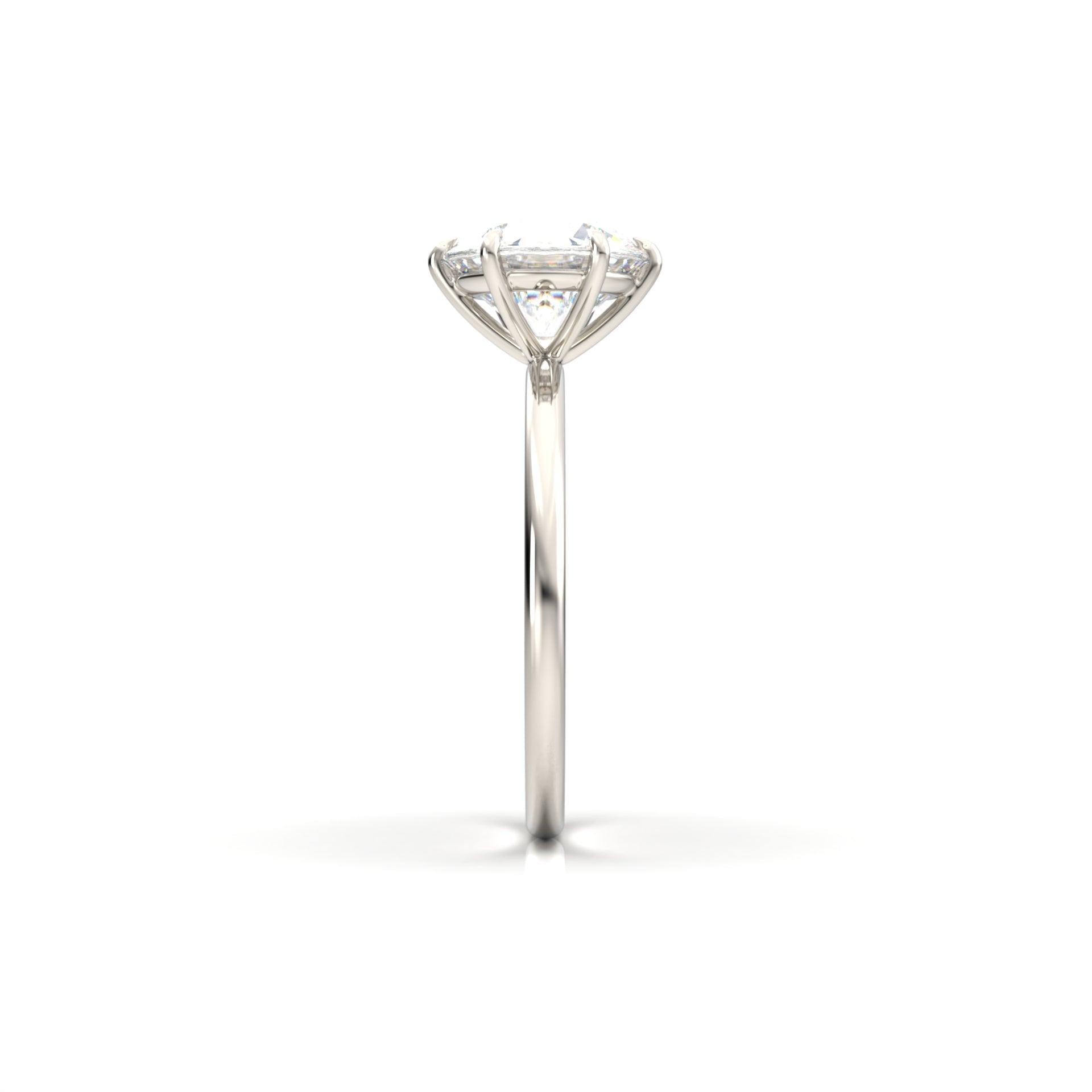 Round Solitaire 6 Claw Setting Moissanite Engagement Ring - Moissanite Engagement Rings