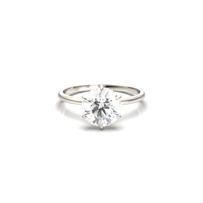 Round Solitaire 6 Claw Setting Moissanite Engagement Ring - Moissanite Engagement Rings