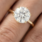 Round Solitaire 6 Claw Setting Moissanite Engagement Ring