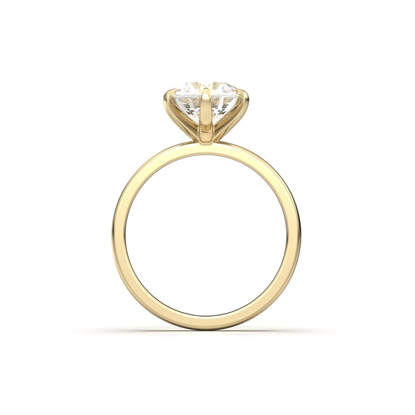 Round Solitaire 6 Claw Setting - moissaniteengagementrings