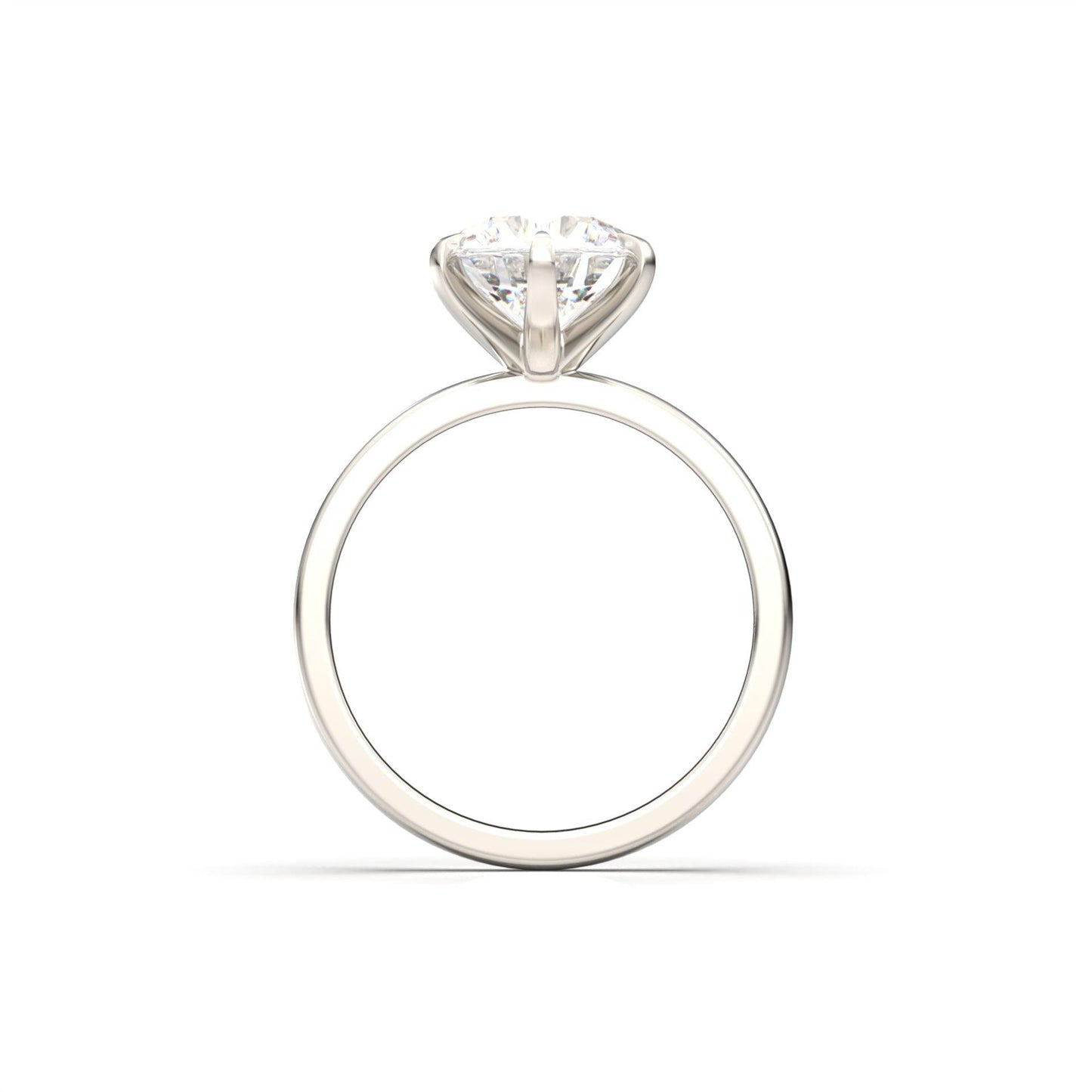 Round Solitaire 6 Claw Setting - moissaniteengagementrings