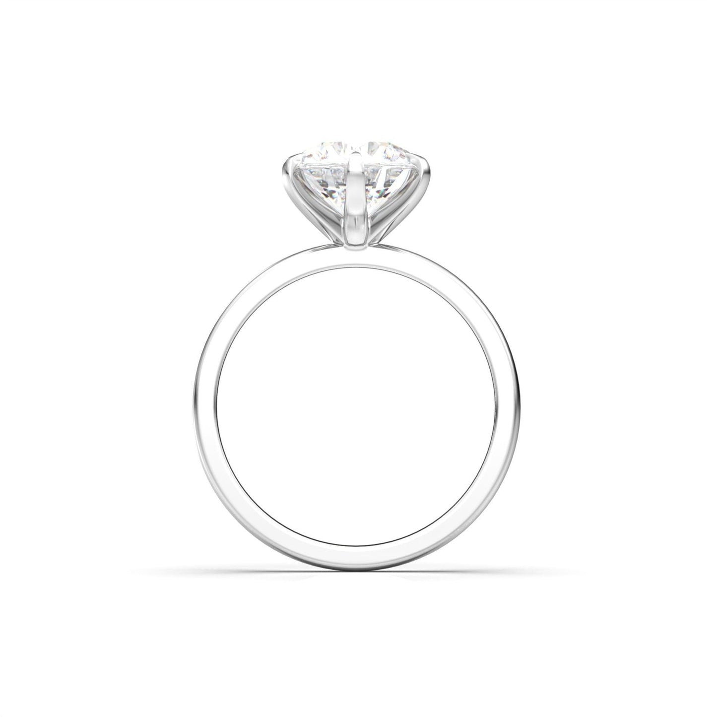 Round Solitaire Diamond Engagement Ring - Moissanite Engagement Rings