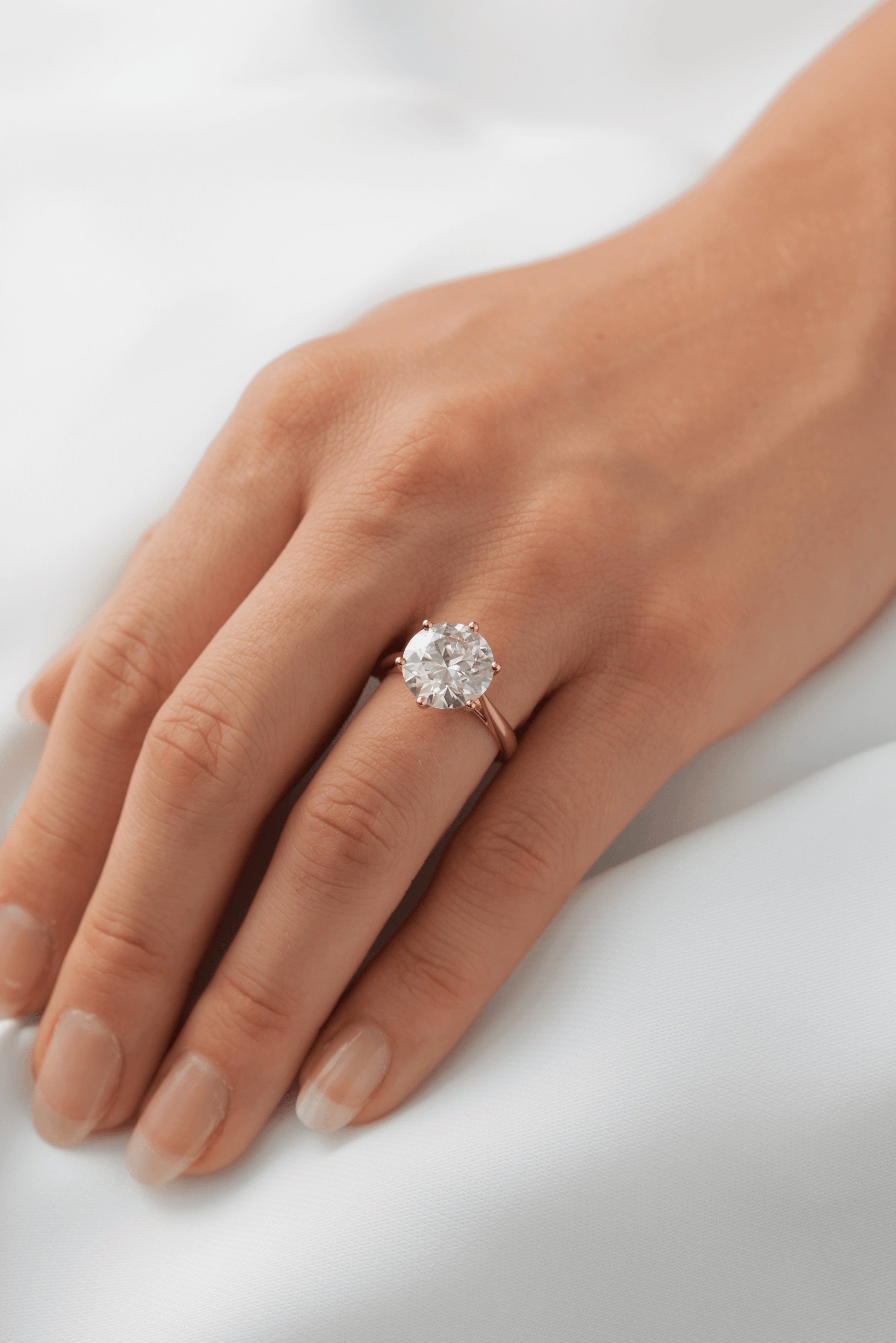 Round Solitaire Diamond Engagement Ring - Moissanite Engagement Rings