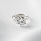 diamond, round cut solitaire, platinum band, engagement ring | Moissanite Engagement Rings 