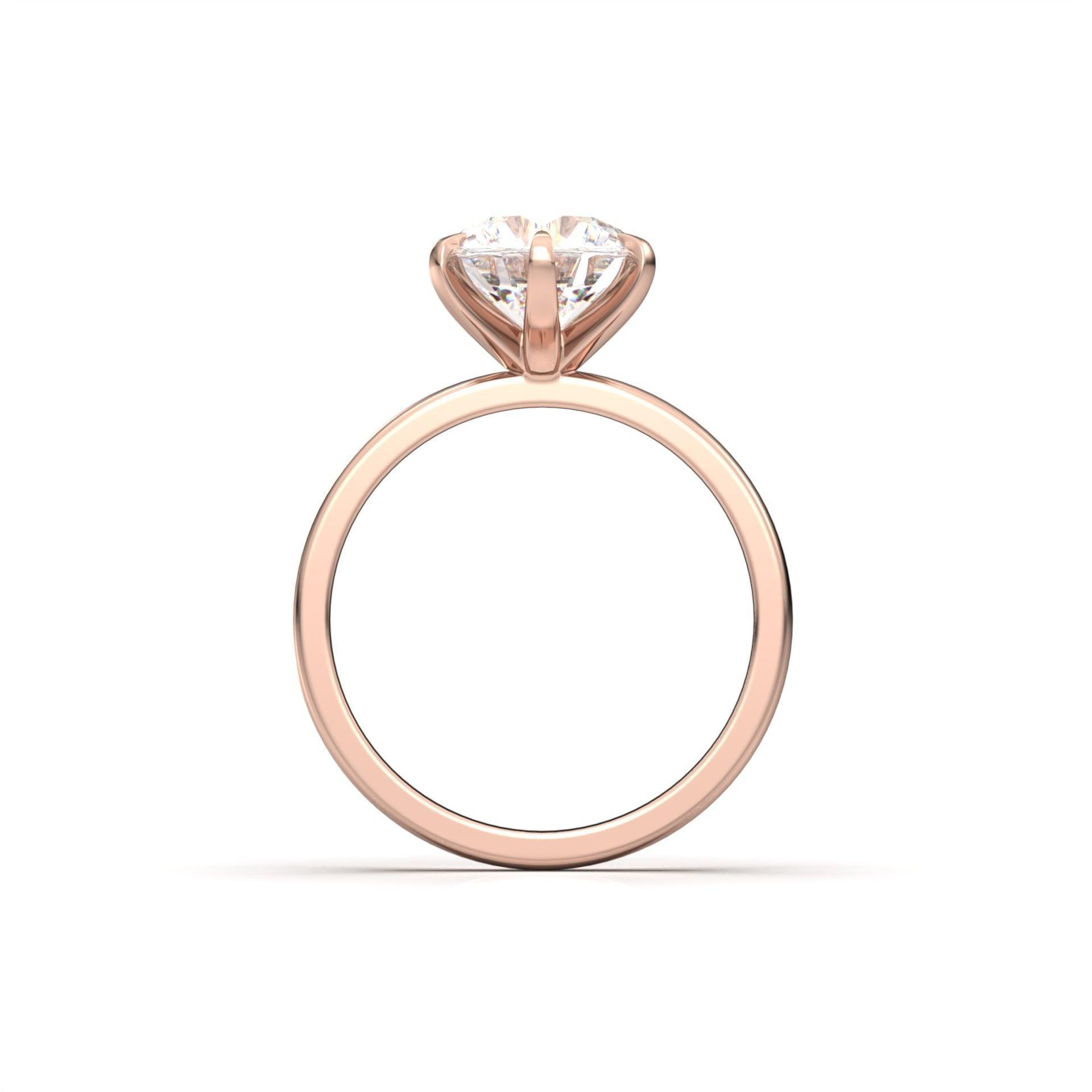 moissanite, round cut solitaire, rose gold band, engagement ring | Moissanite Engagement Rings 