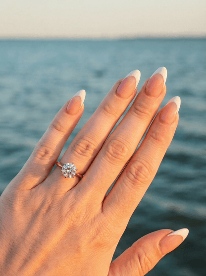 Round Solitaire Moissanite Engagement Ring - Moissanite Engagement Rings