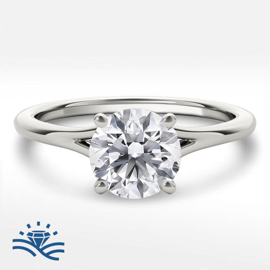 Round Solitaire Moissanite Engagement Ring - Moissanite Engagement Rings