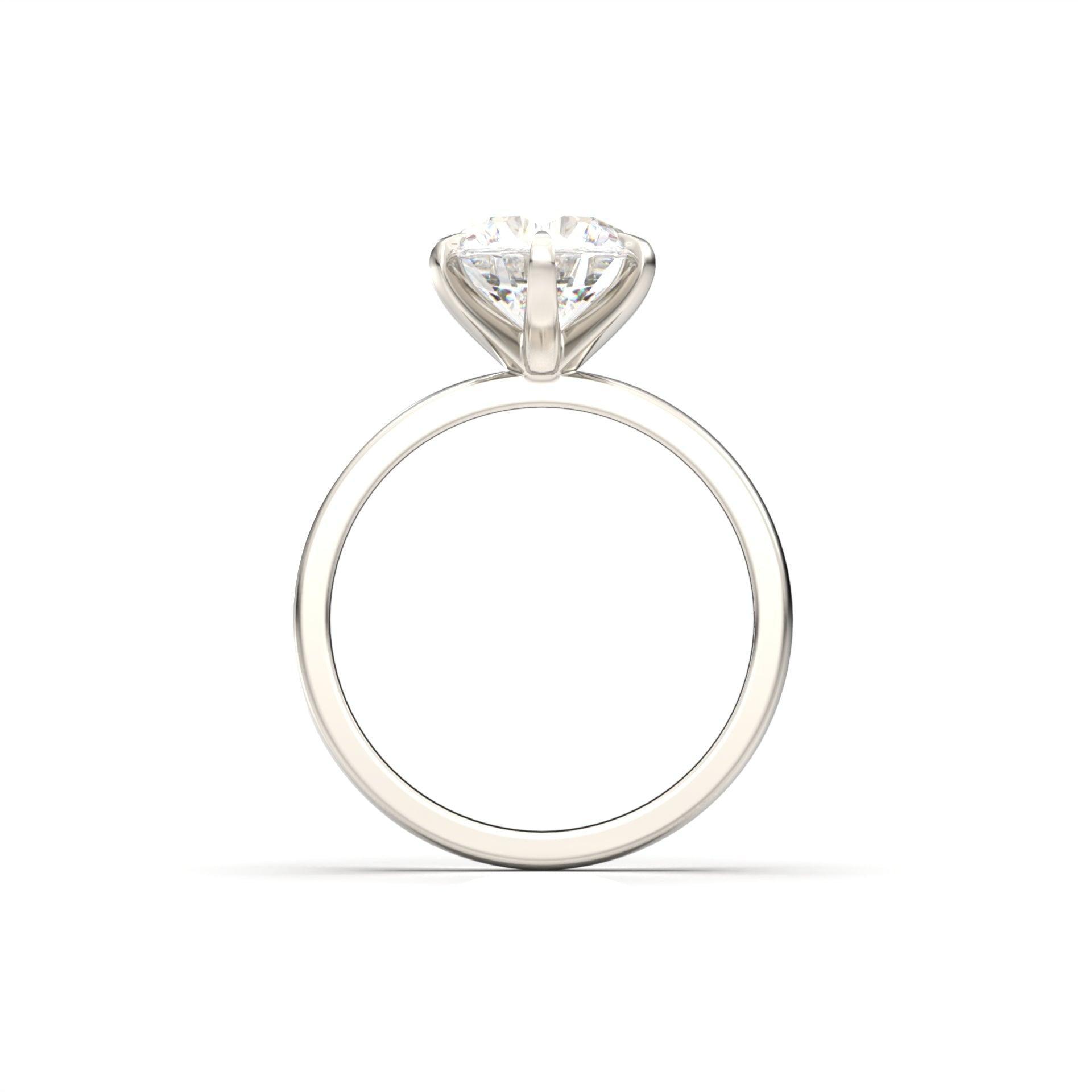 Round Solitaire Moissanite Engagement Ring - Moissanite Engagement Rings